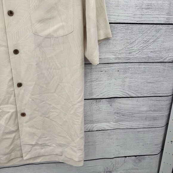 Tommy Bahama Hawaiian Shirt Mens Size Small Ivory 100% Silk Button Up - Picture 6 of 9